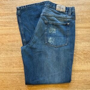 Urban Up Vintage Fit Distressed Blue Jeans Mens 34x30 Medium Wash Straight Leg